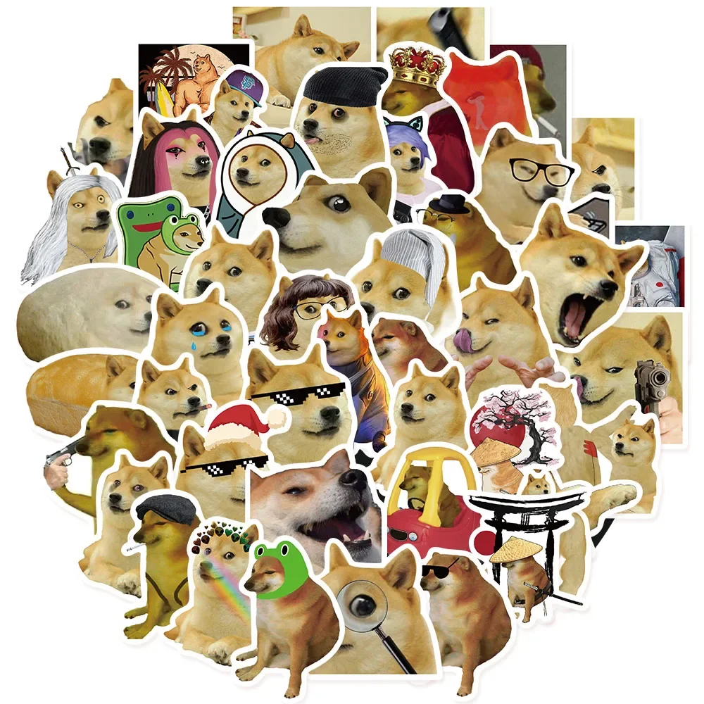 50pcs Dogs With Funny Expressions Sticker Pack Waterproof Phone Case Laptop Skin Aesthetic Stickers DIY Personality Decorate