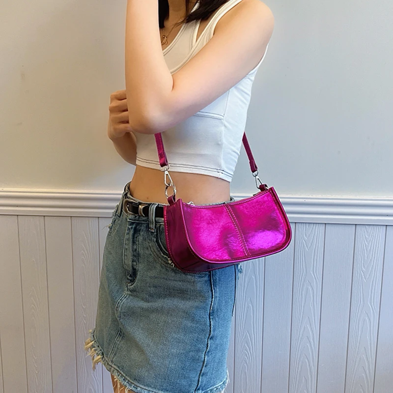 Bolsos de hombro acrílicos pequeños para mujer 2024 Y2K, moda coreana para mujer, bolso plateado y dorado para axila, bolsos y monederos plateados