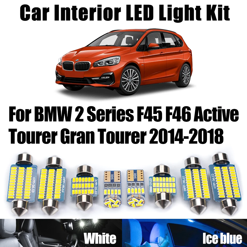 6Pcs Canbus LED Interior Map Dome Trunk Light Kit For BMW 2 Series F45 F46 Active Tourer Gran Tourer 2014-2018 Car Accessories