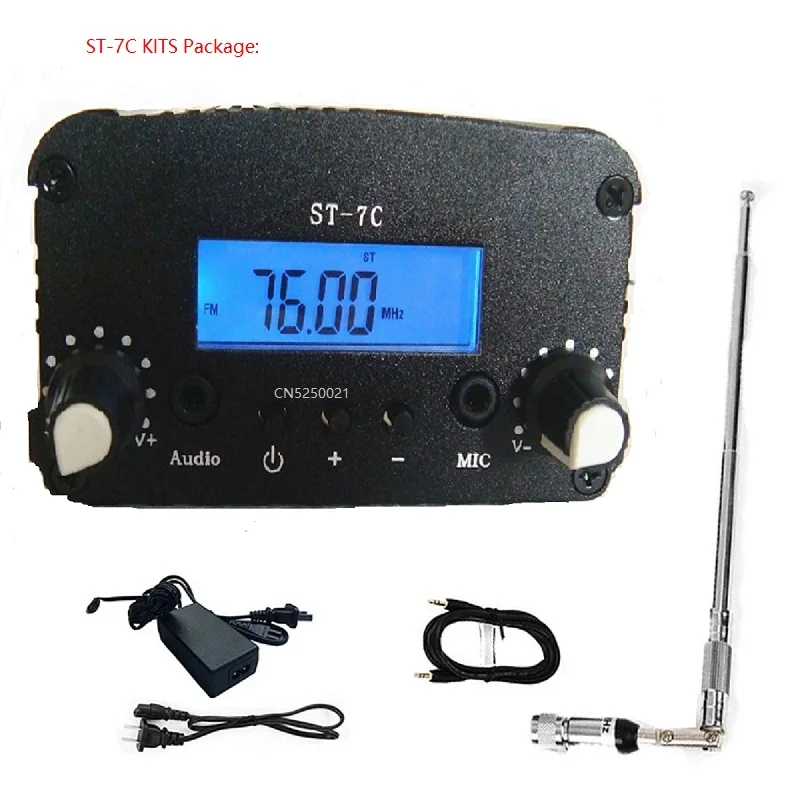 New 1W/7W ST-7C FM Stereo broadcast radio FM transmitter station audio converter 1kw fm transmitter