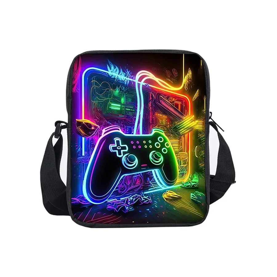 

Односторонняя сумка через плечо GamePad для мальчиков и девочек, лучшие подарки, школьный рюкзак с 3D мультяшным рисунком для детей