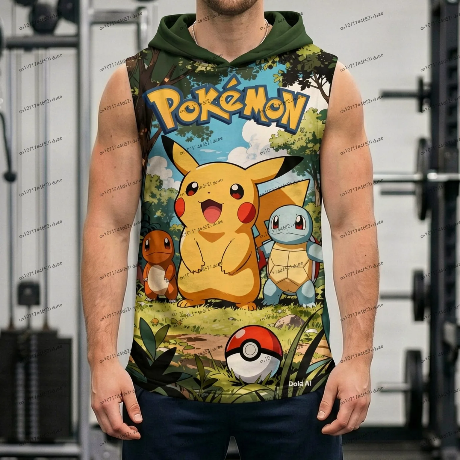

Man Sleeveless Shirts Y2k Clothes for Man Pokémon Pikachu Men's Vest With Hood New Harajuku Style 3D Print Streetwear Casual