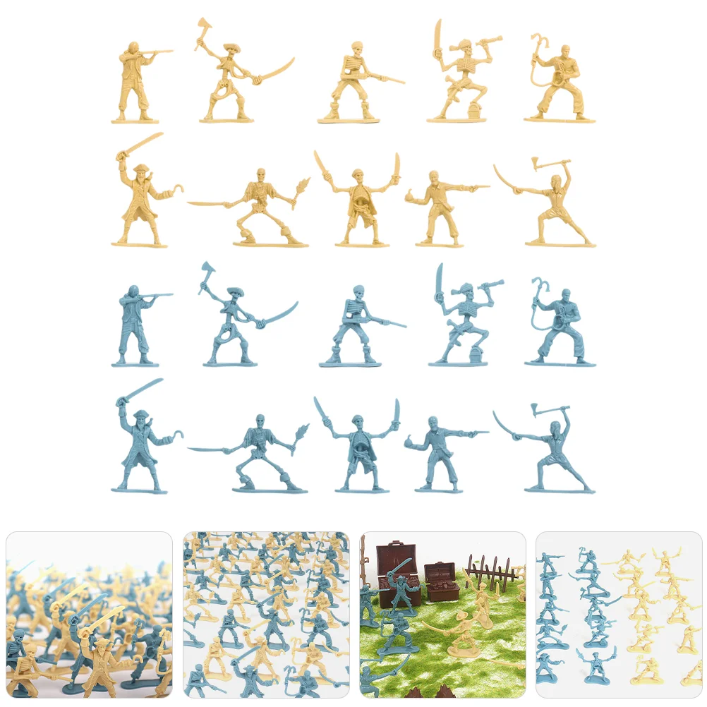 

100 Pcs Pirate Soldier Model Mini Toys Plastic Sand Table Miniature People