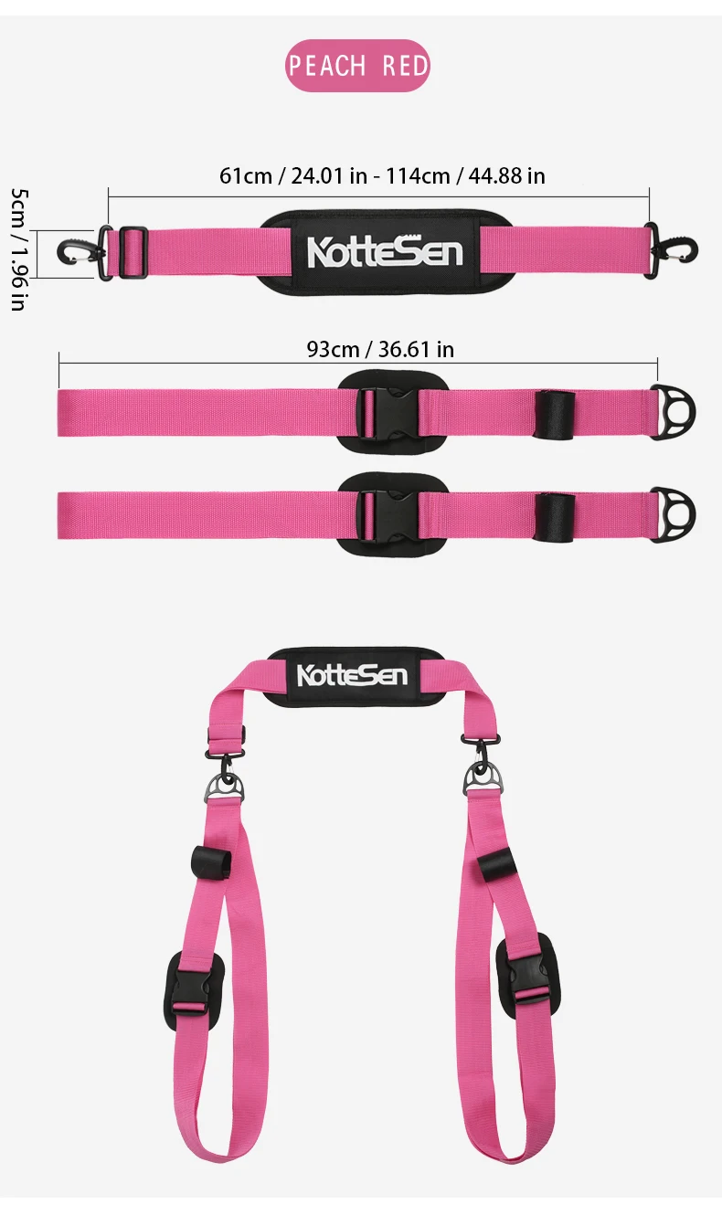 Kottesen Paddleboard-Gurt SUP-Zubehör Verstellbarer Surfbrett-Schultergurt Kajak Multifunktionales Bindeseil Mehrfarbiges Befestigungsseil – Detail 11