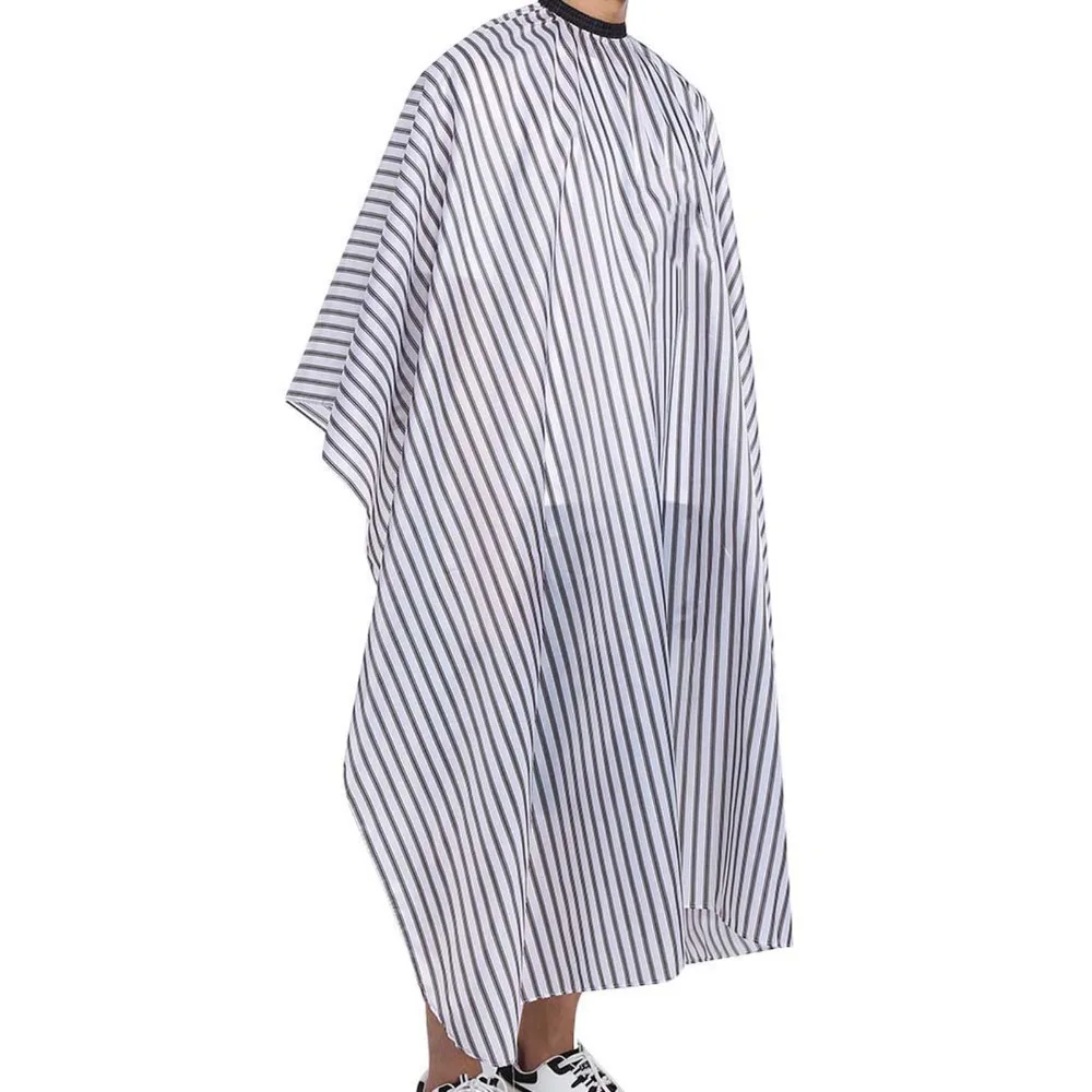 Salon Use Waterproof Hair Cutting Cape Anti Static Stripe Design Barber Apron Nylon Material Hairdressing Gown For Hairdressers