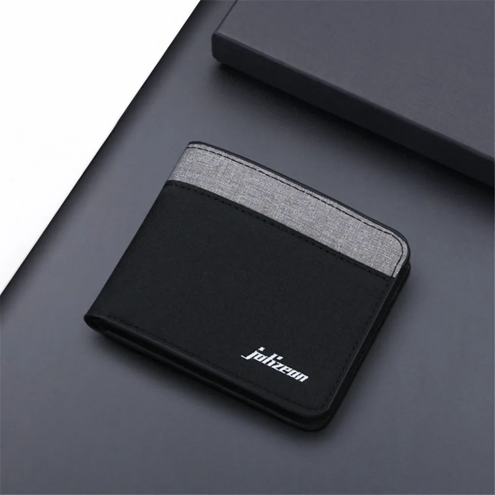 New Style Mini Thin Men Wallet Card Holder Men'S Purse Coin Pouch Id Card Holder Short Canvas Card Holder Wallet