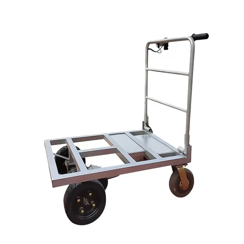 Electric flat car trolley steel platform construction site transportation mobile tile cement elevator door trolley