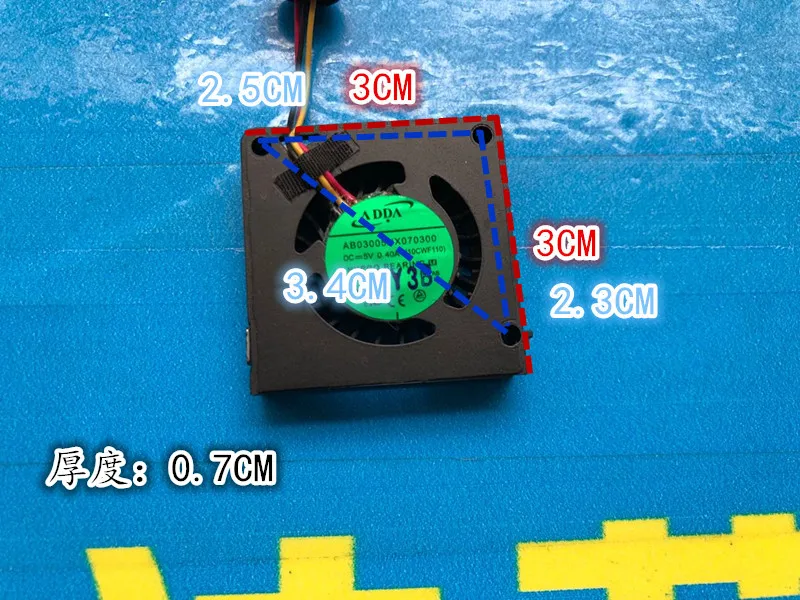 Microventilador de refrigeración de turbina, 30x30x7MM, impermeable, Ab03005hx70300, 3007, 3cm, 5V