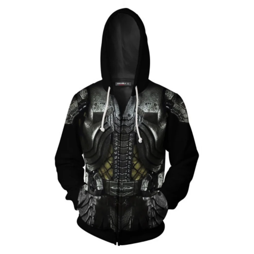 

Game Brett Cosplay Zipper Hoodies Anime Ellen Ripley 3D Printed Predator Sweatshirt Classic Pullover Casual Costume