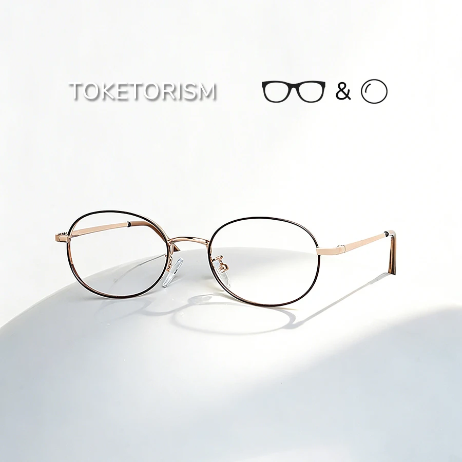 

Toketorism Small Oval Glasses For Women Anti Blue Men's Reading Glasses Optical Eyeglass Frames