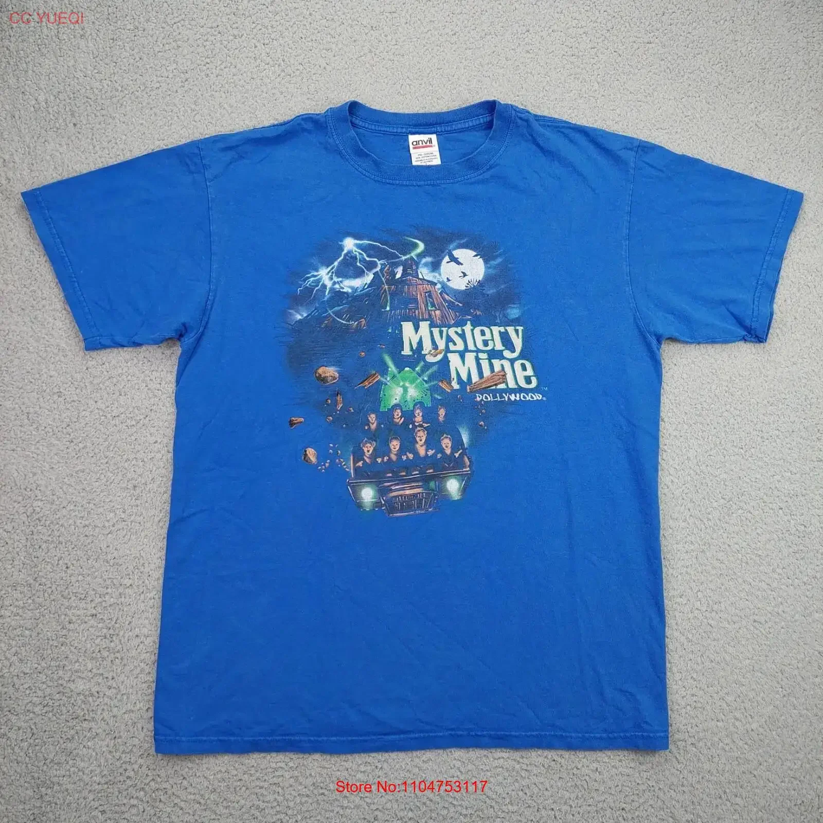 Vintage Dollywood Mystery Mine Roller Coaster Dolly Pardon T Shirt Size Large long or short sleeves vintage Washed Comfortable