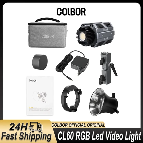 COLBOR CL60 COB ビデオライト RGB 2700K-6500K ビデオ撮影用カメラフラッシュ写真照明 Youtube tiktok ランプ APP 制御