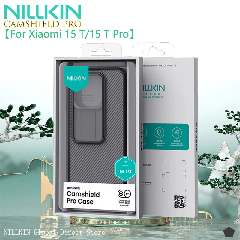 Para funda Xiaomi serie 15 T, NILLKIN CamShield Pro, Material Eco PC + TPU, antihuellas y antiaceite, PC + TPU protección completa