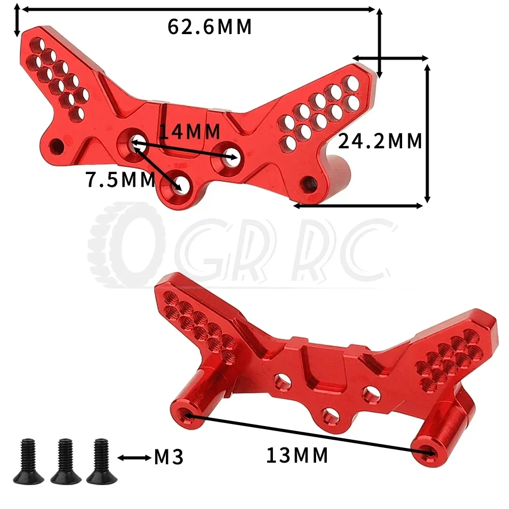 Metal Alloy Front Rear Shock Tower Damper Stay Mount for Tamiya TT02B TT-02B 1/10 RC Car Upgrade Parts Accessories