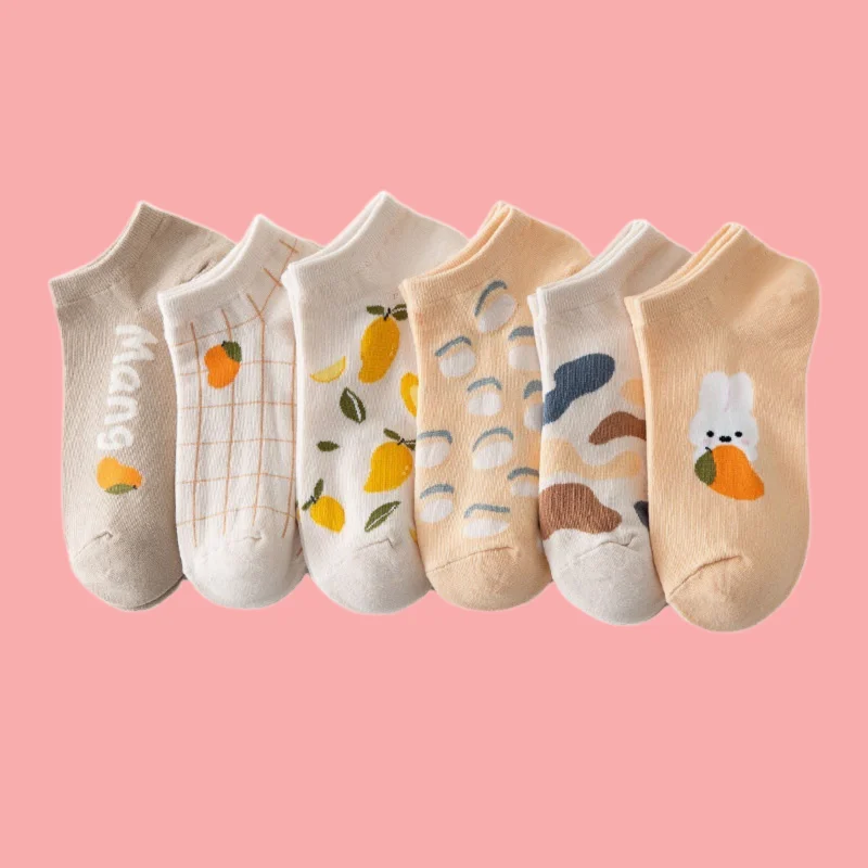 

2/5 Pairs Women's Short Socks Shallow Cotton Socks Summer Thin Low-top Cute Japanese Style Short Boat Socks