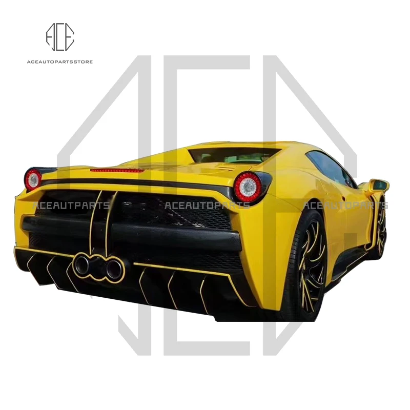 Suitable for Ferrari 458 retrofits with misha style body kit semi-carbon fiber front bumper rear bumper hood side skirts