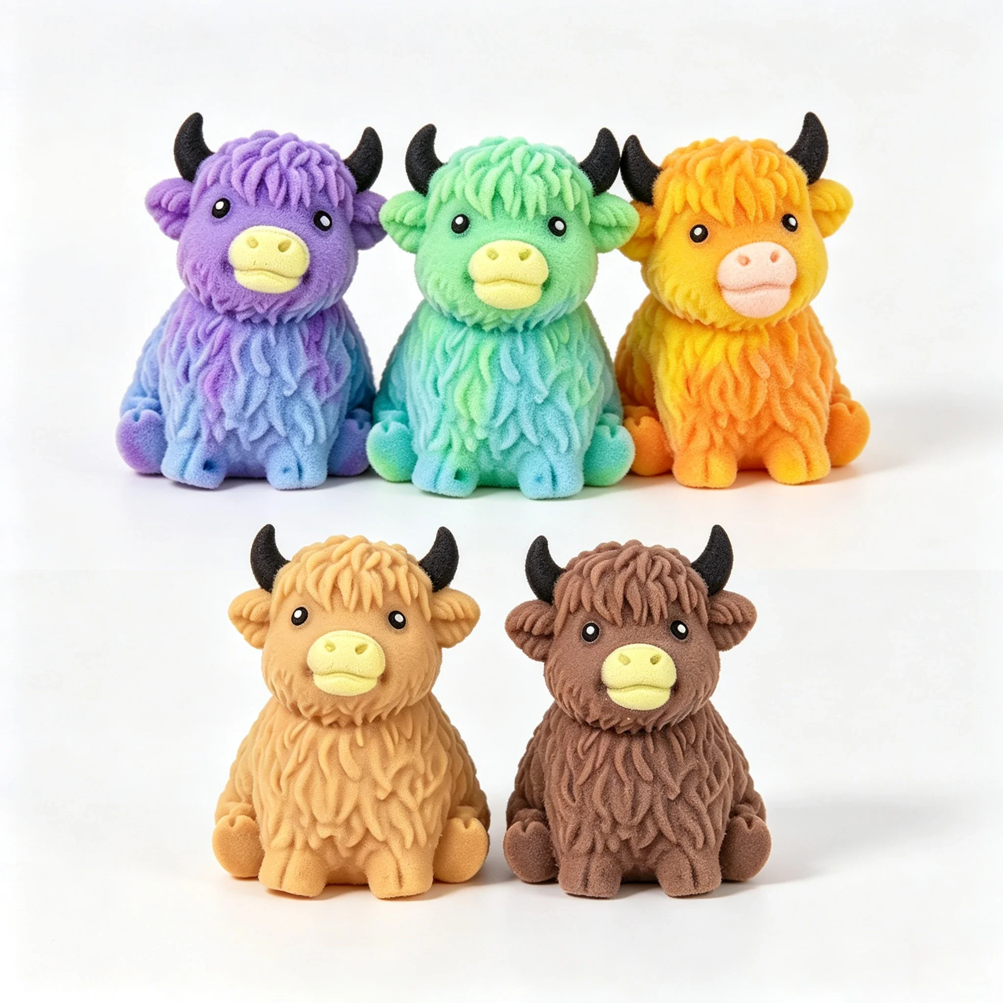 Hot Soft Highland Cow Squeeze Toy, Cute Animal Squishy Fidget Toy, Stress Relief Desktop Ornament, Birthday Gift For Kids Adults