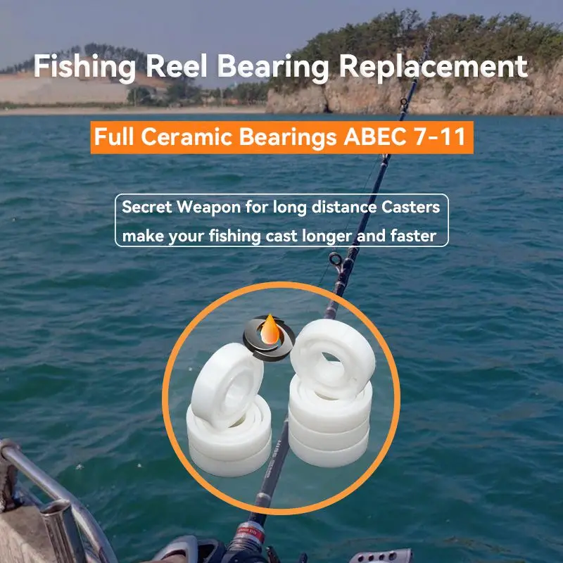 1Pcs Full Ceramic Bearing ABEC-9 693 3X8X4 MR63 3x6x2.5 MR104CE 4x10x4 MR74 4x7x2.5 MR105 684 6802 6902 CE for Fishing Reel