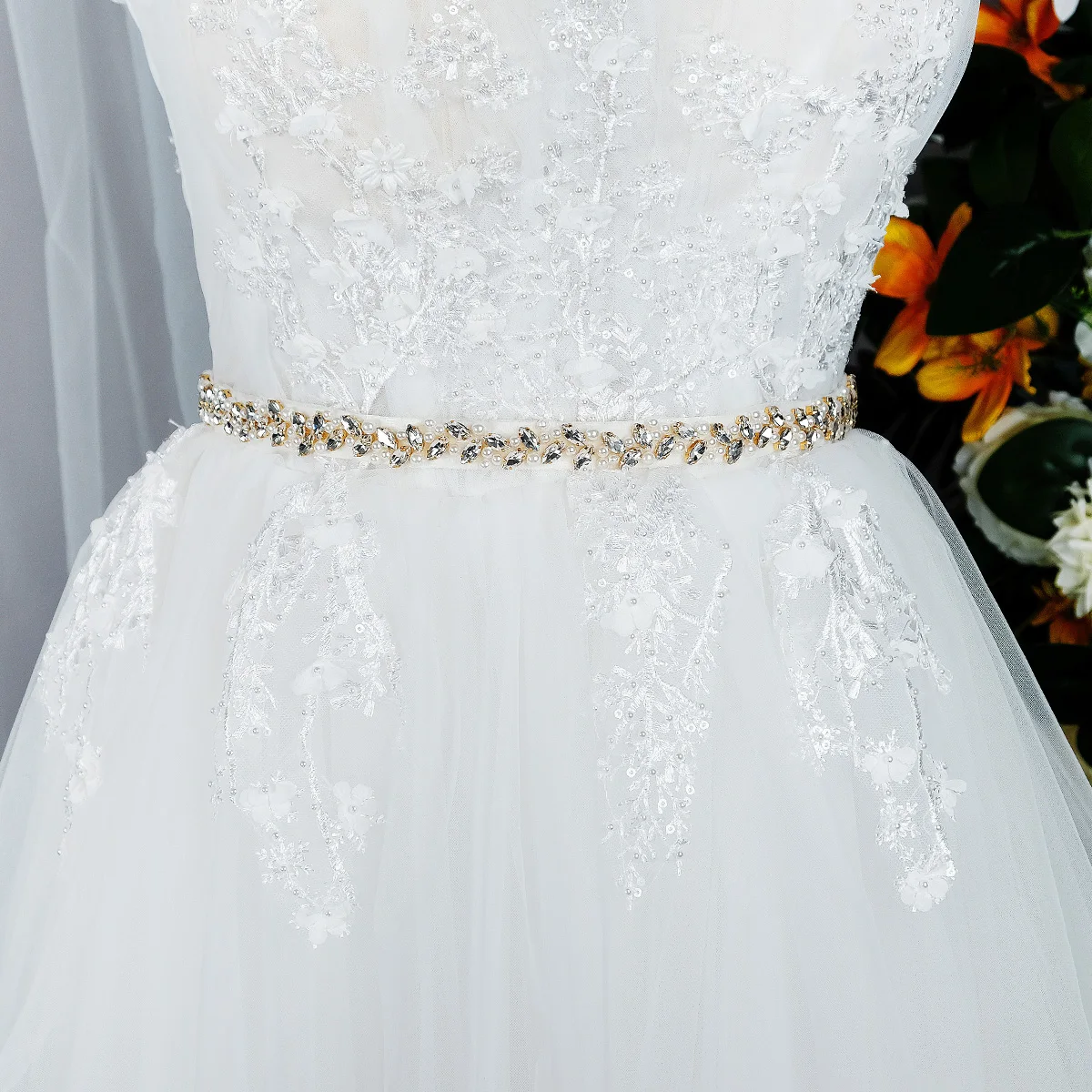 Bridal Wedding Hand Sewn Heavy Duty Belt Luxury Crystal Pearl Sash For Women Party Ladies' Waist Chain Bridesmaid Gifts