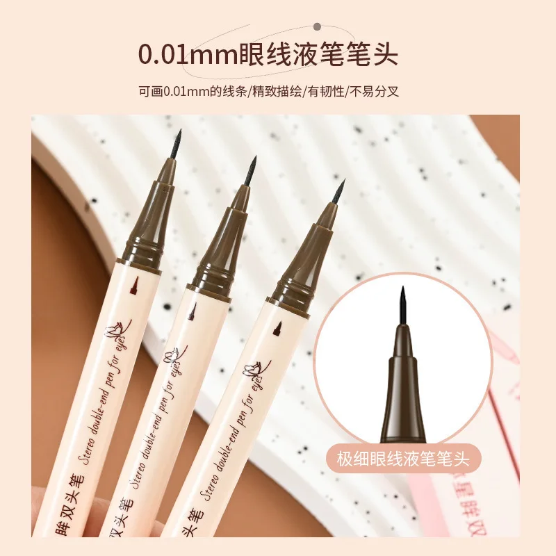 New Stereo Double - Head Eyeliner Liquid Glue Pencil matita per sopracciglia Lie Silkworm A Pen forniture per il trucco di bellezza multiuso