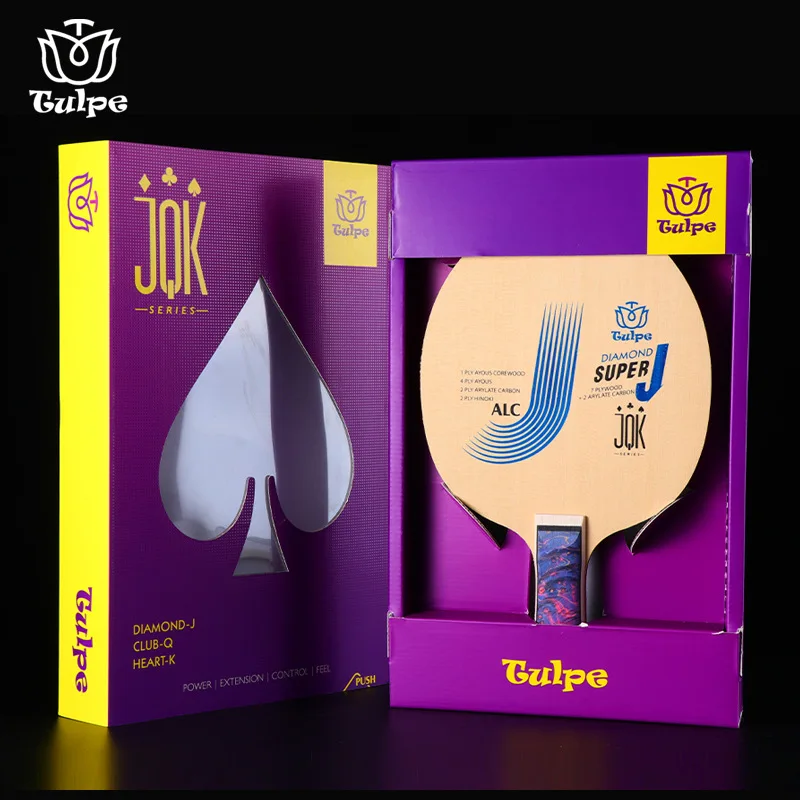 TULPE J/Q/K Table Tennis Racket Blade Cypress Carbon Fiber DIY Ping Pong Paddle for Fast Attack Advanced Adult with Gift Box Set