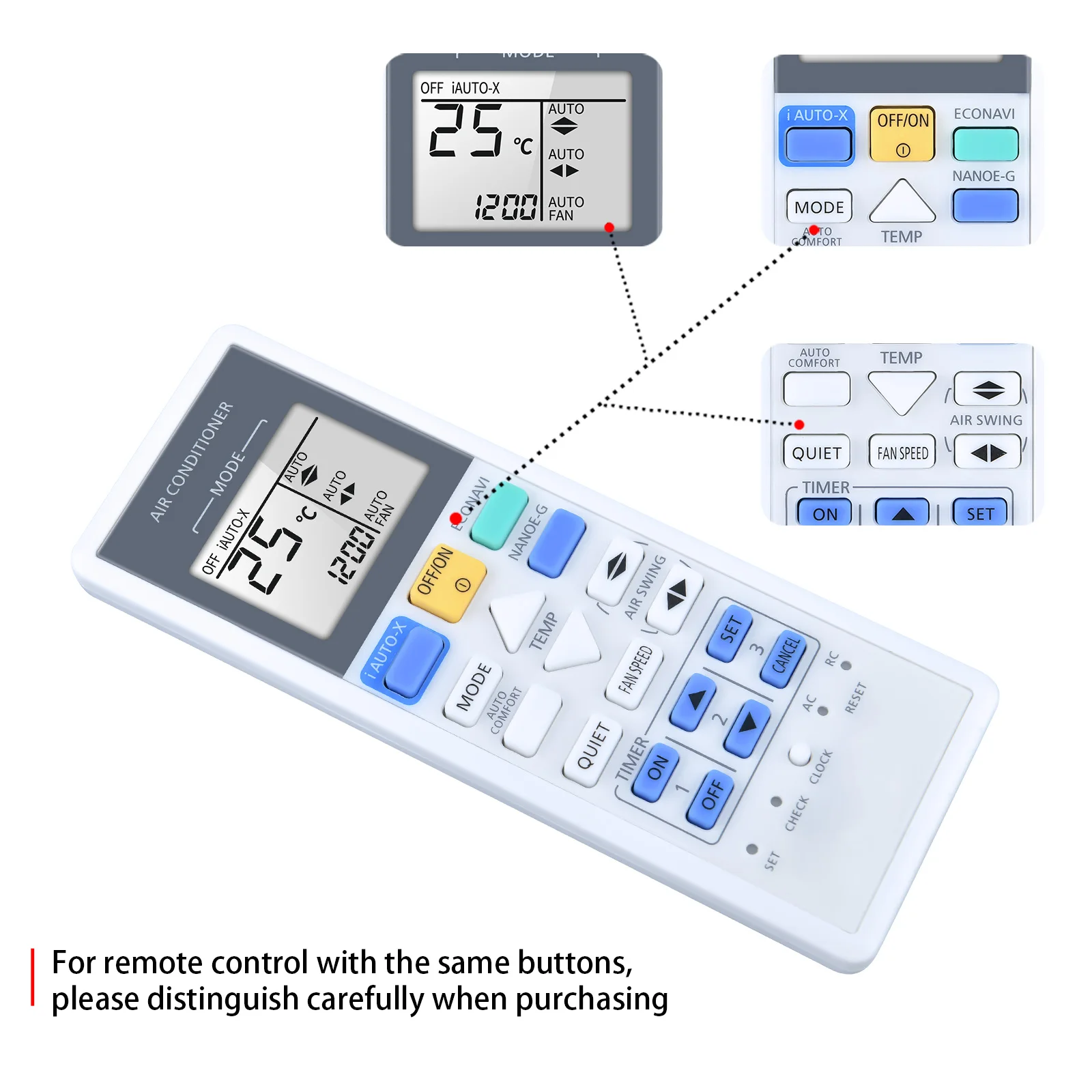 Mando A distancia A75C4543 para aire acondicionado Panasonic, inversor A/C AC, CS-S28RKH, CS-V24RKH