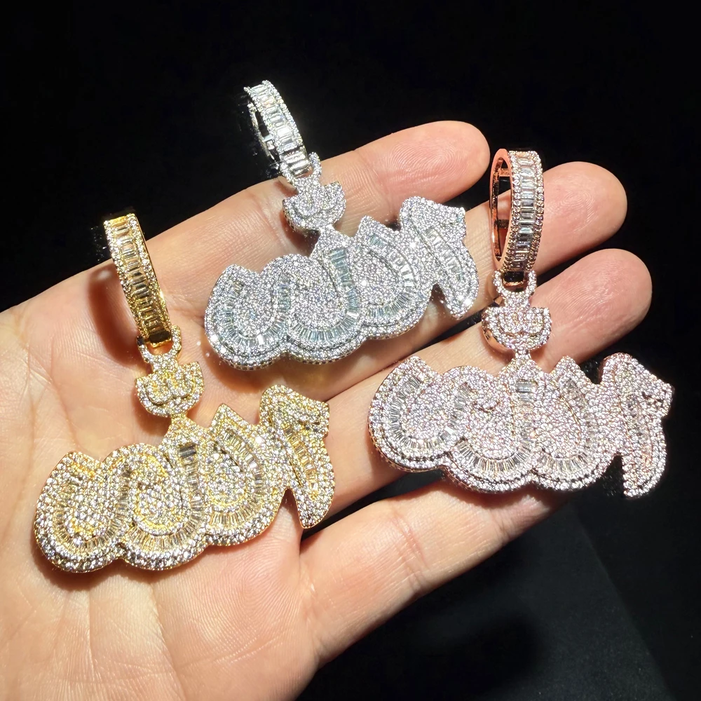 

Новинка 2022, хип-хоп, высокое качество, Iced Out Bling All3h, ожерелье с подвеской, микро-паве, кубический цирконий для мужчин, модные украшения