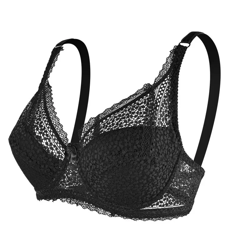 Lace Bras for Women Large Size Ladies Underwear Breathable Comfortable Pull Up Bra with Wire Bow Ropa Interior Femenina Lingerie