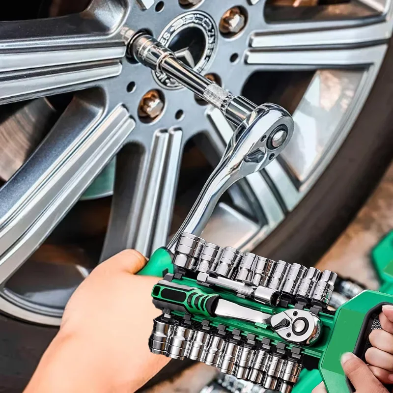 Diy Werkzeug Schraubenschlüssel Box Mechaniker 1/2 "Auto Buchse 1/4" 3/8 "Werkzeuge Reparatur Ratsche Set Hand Garage werkstatt Automotive