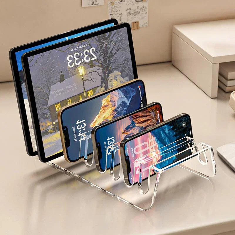 Elektronische Aufbewahrungsbox für Tablets und mehrere Geräte, Desktop-Telefon-Ladeständer, aus Acryl, einfache Organisation. – Detail 3