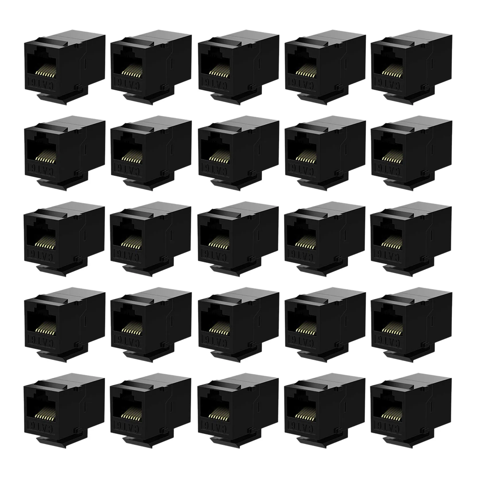 

25 Pcs Rj45 Coupler Cat6 Keystone Jacks Inline Coupler Female to Female Insert Coupler