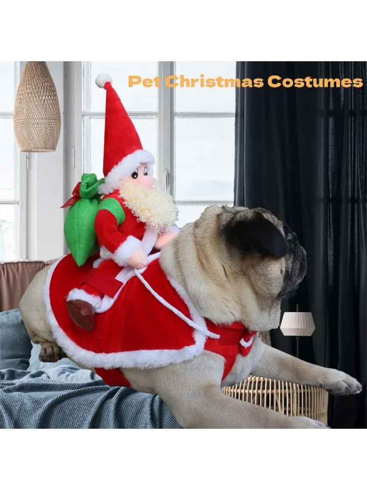 AliExpress NONE Christmas Reindeer Styling, Santa Claus Pet Clothing, Dog Holiday Party Cycling Clothing, Christmas Themed Pet Holiday Clothing
