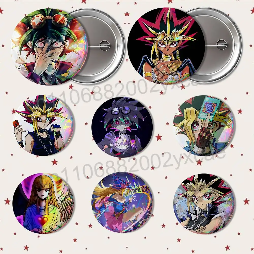 Black Magician Yami Yugi game YuGiOh Badge on Backpack Clothes decoration Tinplate Round Brooch Funny Custom Gifts for Friend