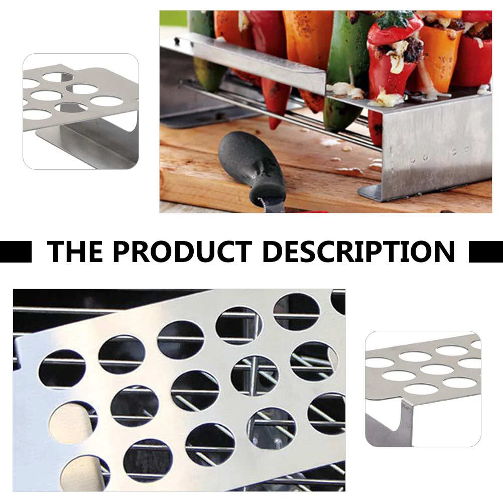 

Stainless Steel Jalapeno Grill Rack Pepper Roasting Stand Bbq Accessory Great Gift Choice for Family Friends Coworkers