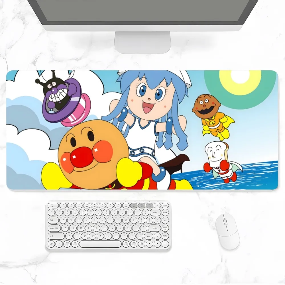 Anpanman Cartoon Mouse Pad Gamer Pc Gaming Accessories Rubber Mat XXL Deskmat Mats Keyboard Cabinet Mause Laptops