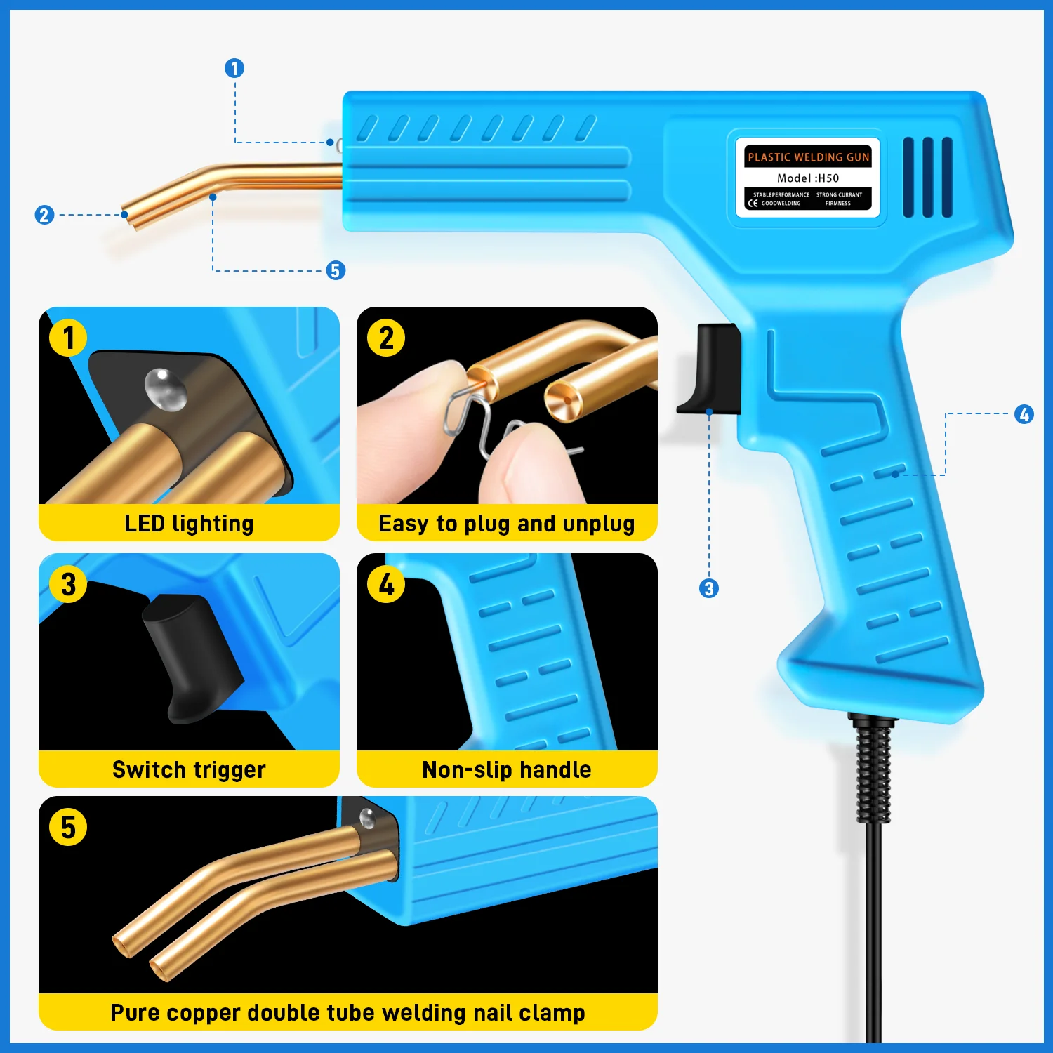 

Горячий степлер, сварочный аппарат для пластика с 4 типами сварочных гвоздей, сварочный пистолет для автомобильного бампера, подходит для инструментов для ремонта бампера/пластика