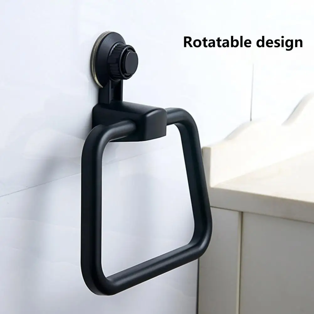 Towel Ring Punch Free Wall Mounted Space-saving Removable ABS Hand Towel Holder with Strong Suction Base Home Supplies