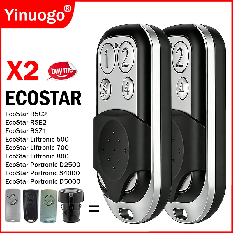 

For Ecostar RSC2 RSE2 RSZ1 RSC2-433 RSE2-433 RSZ1-433 Garage Door Remote Control 433MHz Rolling Code for Liftronic 500 700 800