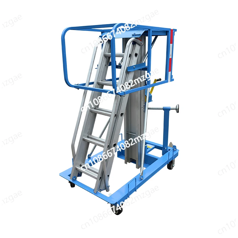 

Ladder hand-cranked small lifting platform warehouse special lift operation vehicle manual climbing platform ladder