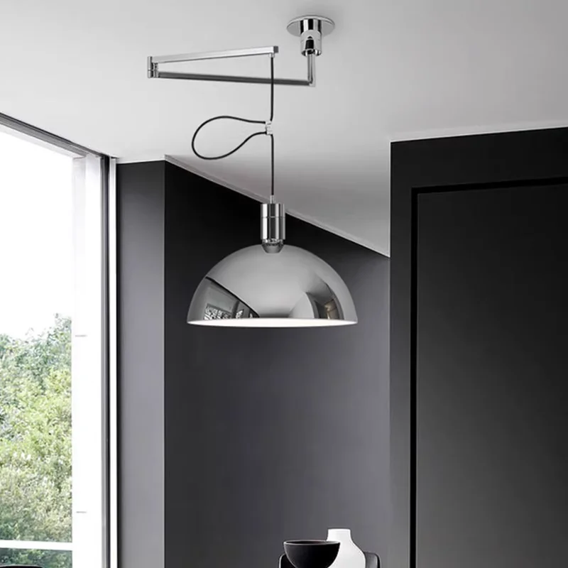 

Bauhaus Telescoping Pendant Light Nordic minimalist Rocker Arm hanging Lamps Iron Sconces Movable swing kitchen island E27 lamps
