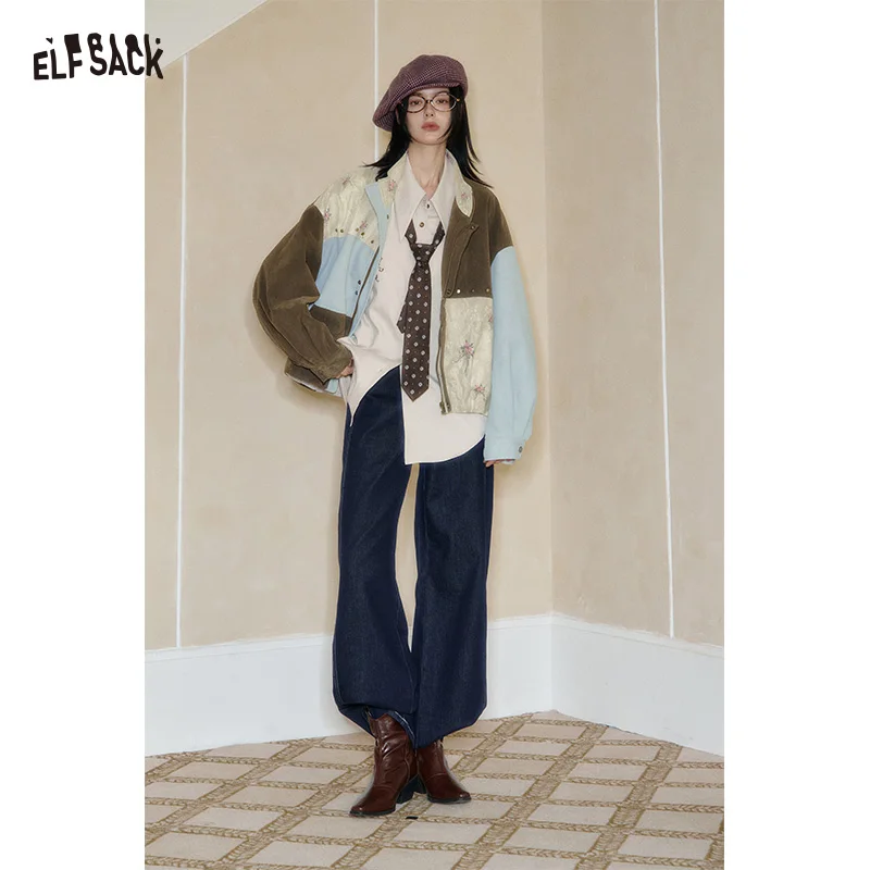 ELFSACK 2025 Autumn New Arrivals Casual Lyocell Solid Color Basic Layering Sheer Fitted Knit Top For Woman