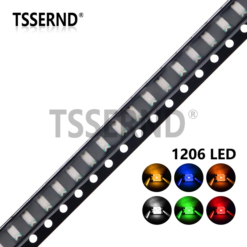 100pcs 0402 0603 0805 1206 1210 3528 5050 SMD LED Red Yellow Green White Blue Orange Light Emitting Diode Good Quality