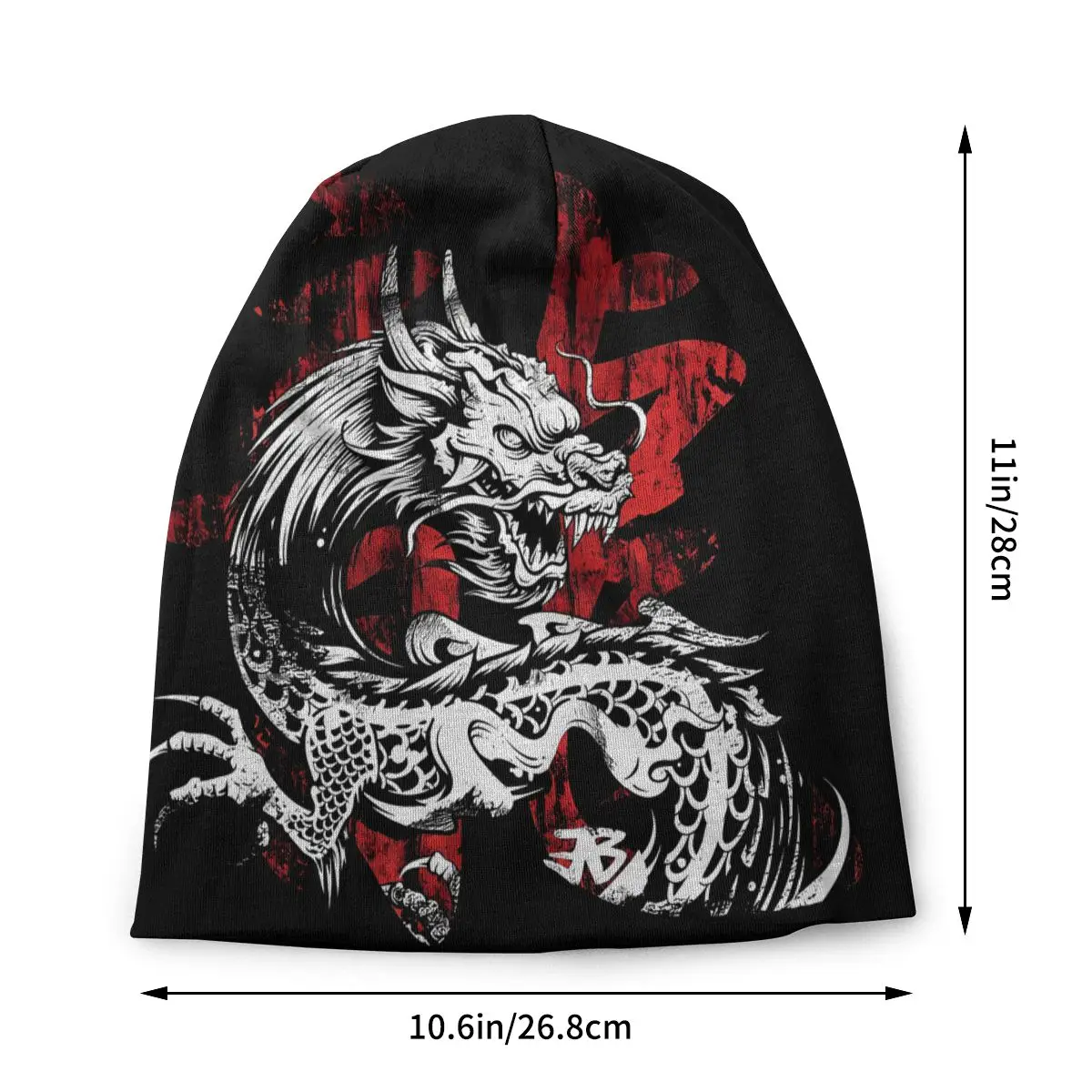 Dragon Kanji Bonnet Homme Fashion Thin Hat Japanese Dragon Art Tattoo Skullies Beanies Caps For Men Women Novelty Fabric Hats