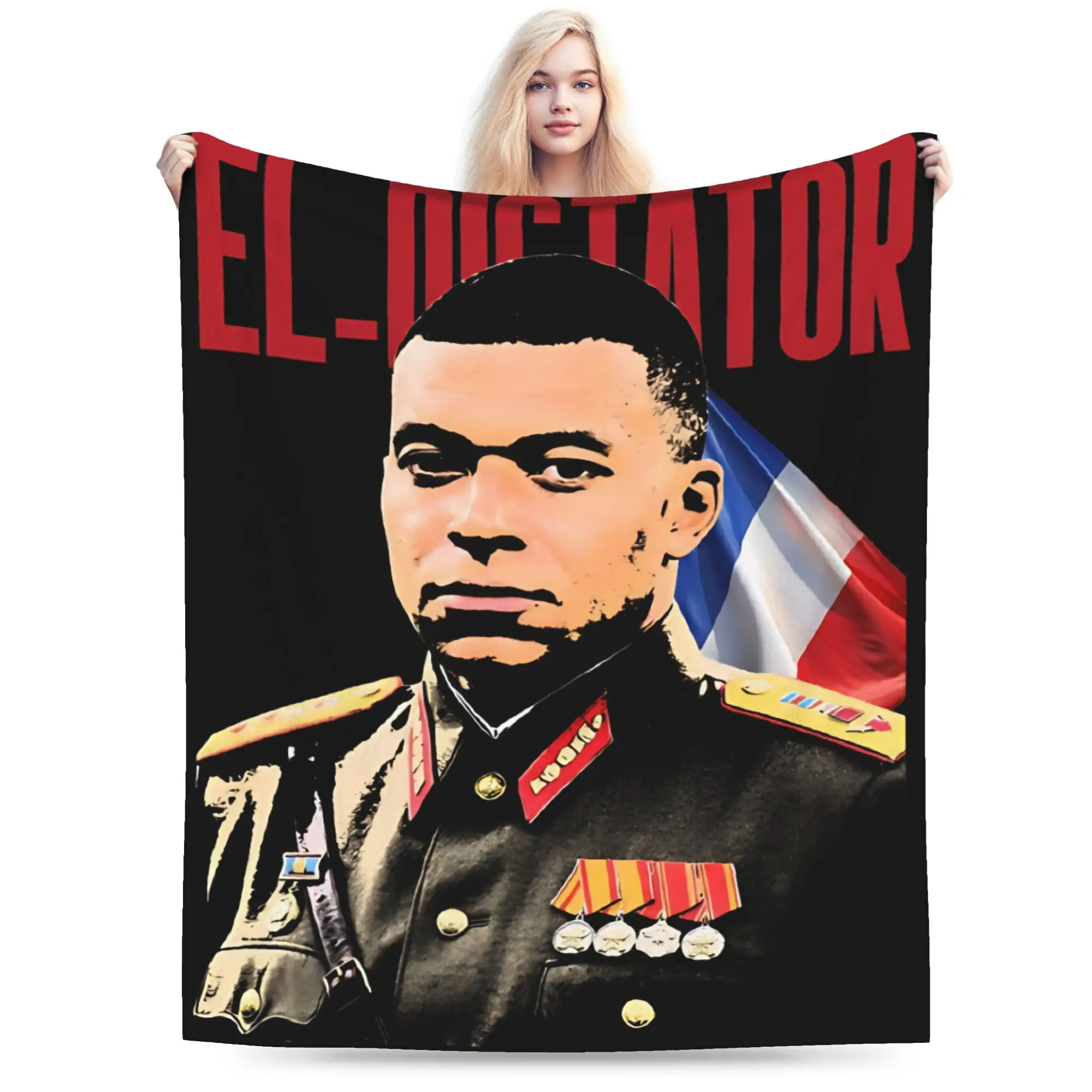 Kylians Mbappe Dictador Meme  Blanket Super Soft Cozy  Throw Blankets for Bed 50x60 Inch Multi-size Plush Thin Quilt
