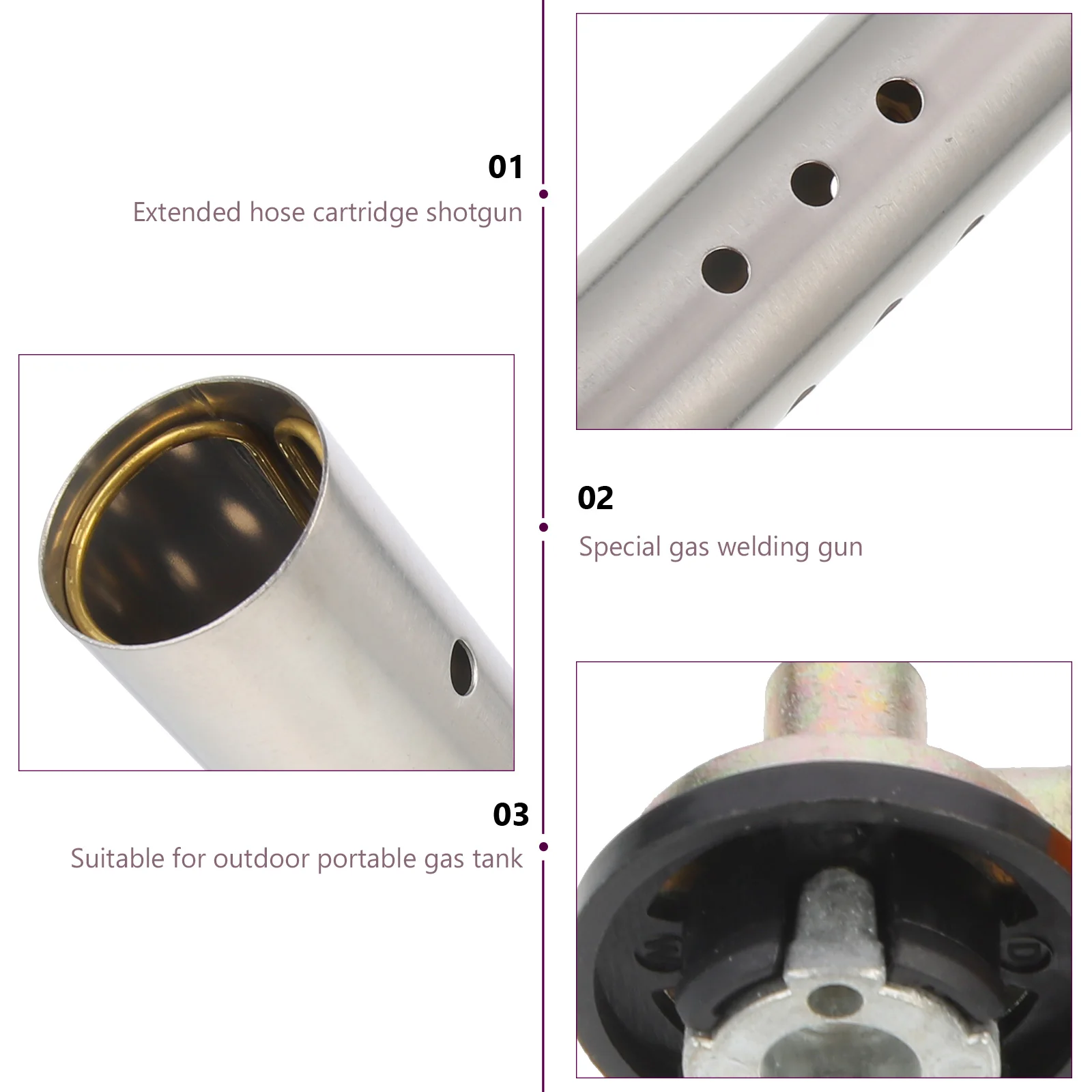 1 قطعة البروبان الشعلة الموقد في الهواء الطلق حديقة أداة شعلة لحام رئيس المحمولة المعادن لهب جهاز إزالة الأعشاب الضارة إطالة مقبض الأنبوب #1