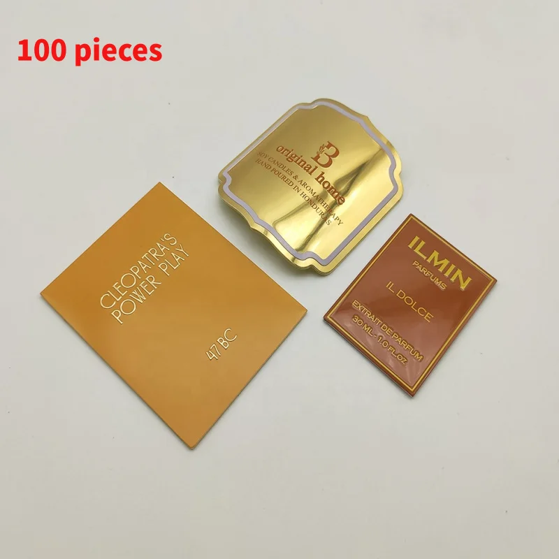 

10 0.Zhang. custom. Custom logo aluminum sticker metal private label perfume package luxury advertising decals perfume glass