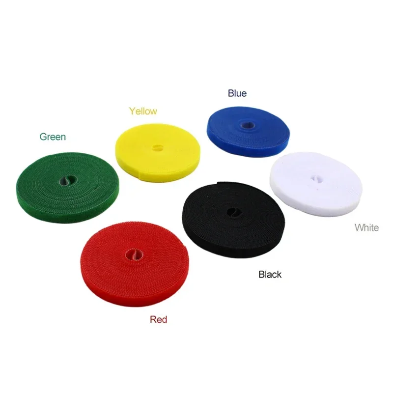 5 m/Rolle, 10/12/14,5/20/25 mm Breite, Kabel-Organizer, USB-Kabelaufwicklung, Nylon, frei geschnittene Kabelbinder, Maus-Kopfhörerkabel, Kabelbinder