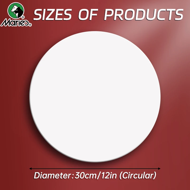 Marie\'s Round Prepared Canvas,Circular Blank Stretched Canvas for Acrylic,Gouache, Tempera,Flow Pouring Paint,for Childs,Adults