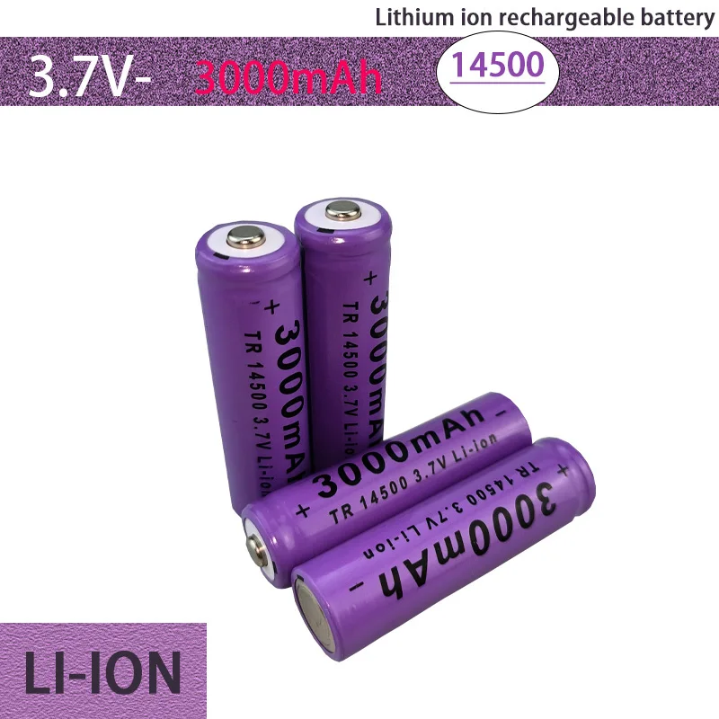 

Original genuine 14500 lithium battery 3.7V 3000mAh rechargeable battery flashlight battery LED flashlight toy+charger NI-MH