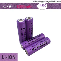 Original genuine 14500 lithium battery 3.7V 3000mAh rechargeable battery flashlight battery LED flashlight toy+charger NI-MH